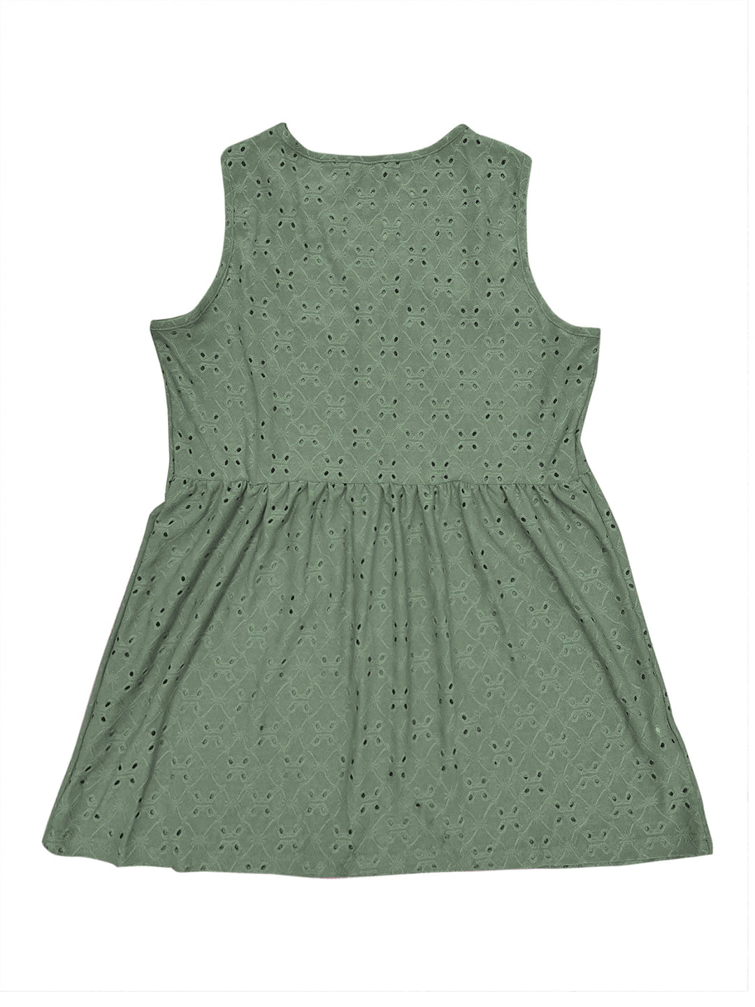 Stilla | Plus Size Eyelet Knap Op V-Hals Tank