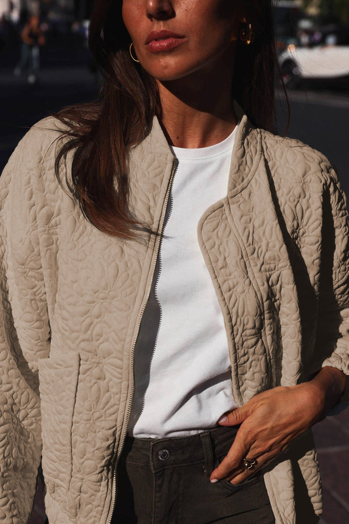 Stilla | Quiltet Jakke med Lynlås Polyester Let & Trendy