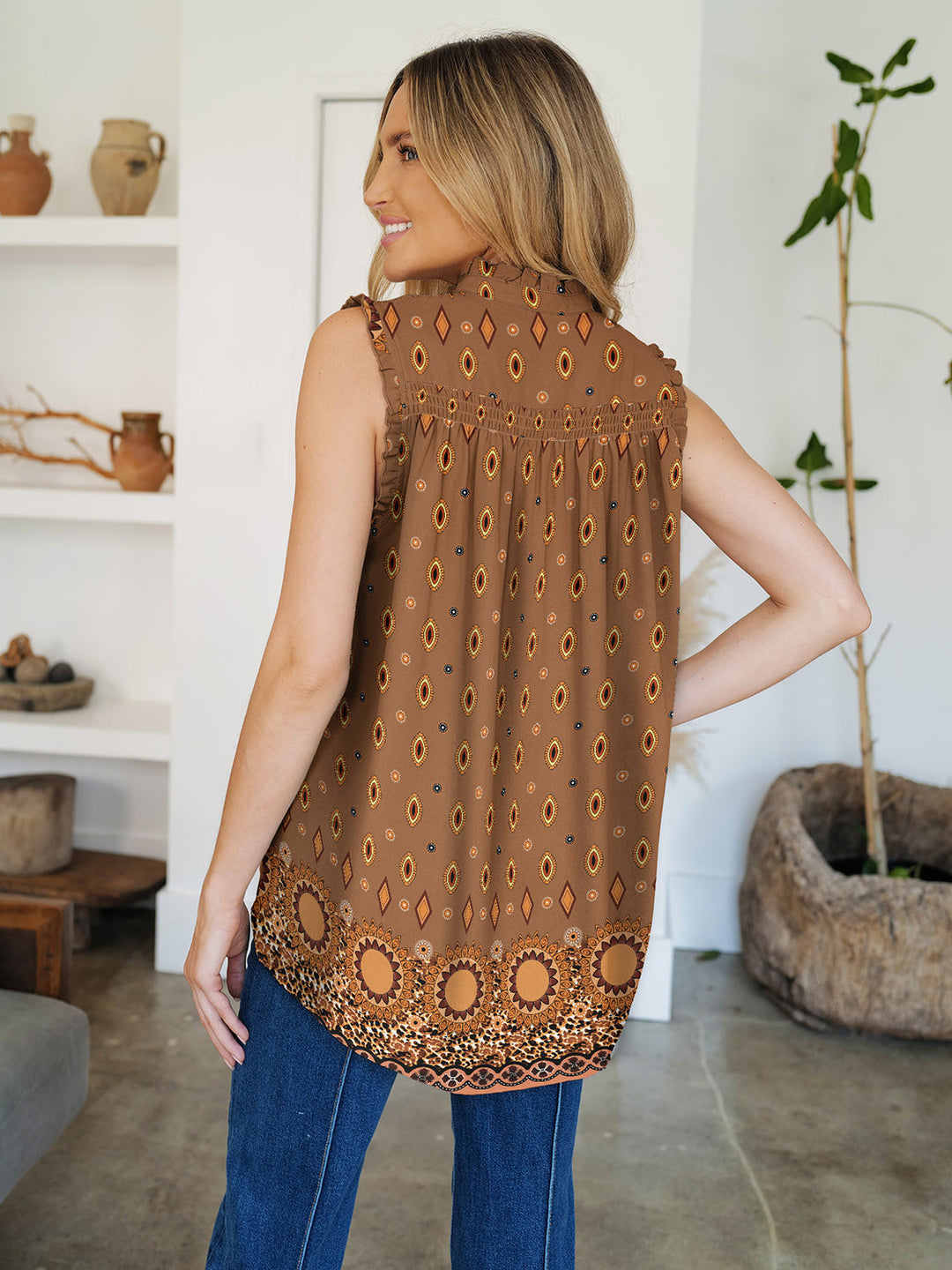Stilla | Printet Mock Neck Top