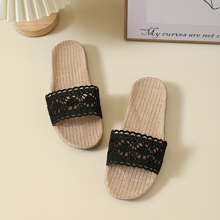 Stilla | Sommersandaler Til Kvinder Åndbare Hørflip Flops Med Blonde, Skridsikre Og Komfortable