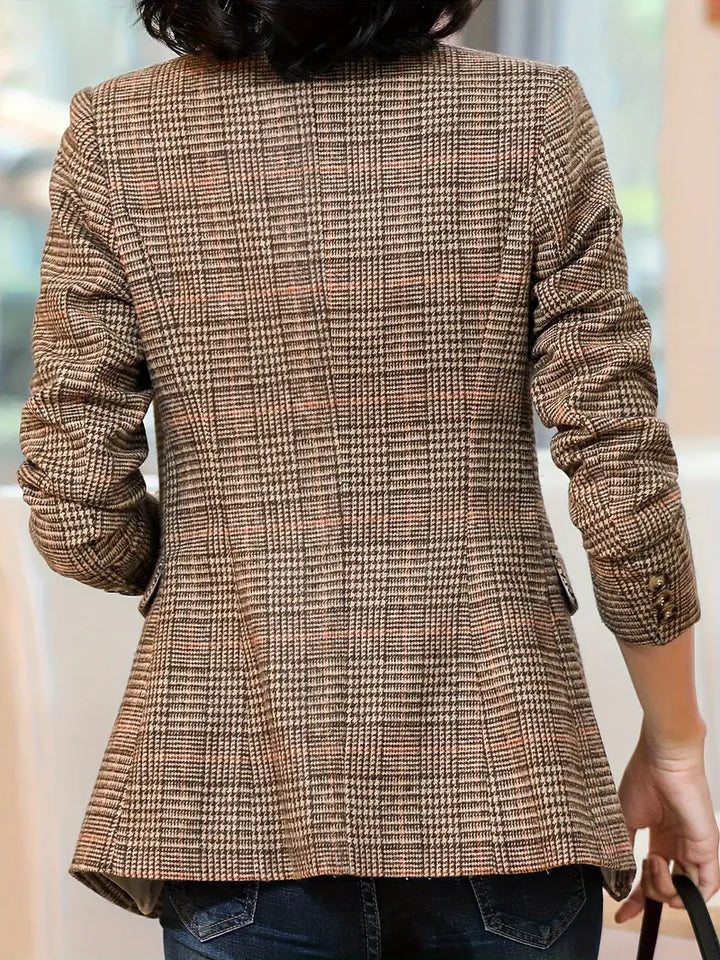 Stilla | Blazer Med Ruder Med Klap Og En Knap