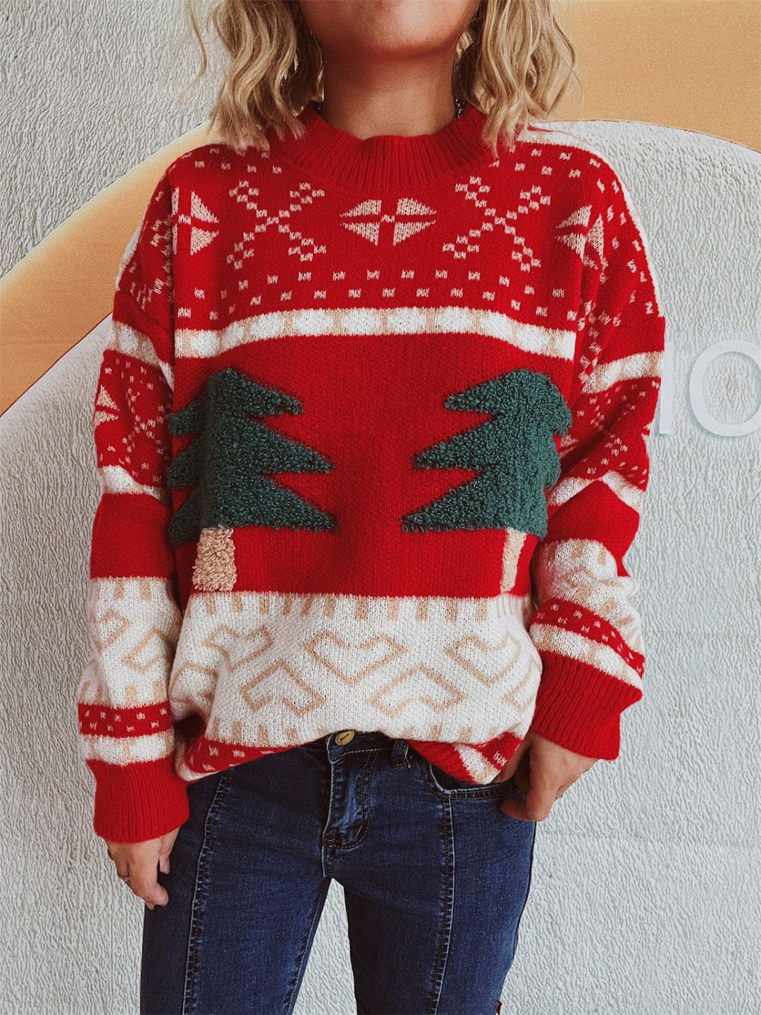 Stilla | Langærmet julesweater med høj krave