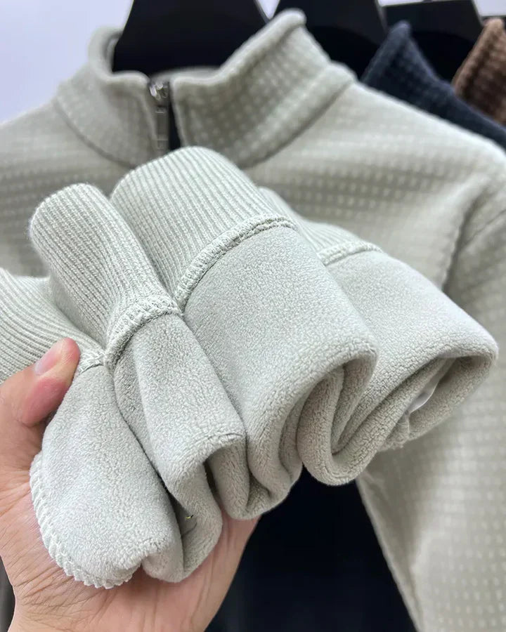 Stilla | Alpaca Fleece Sweater med Halv Lynlås