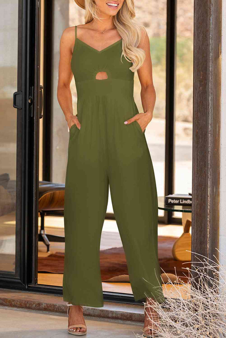 Stilla | Spaghetti Strap Bred Benet Jumpsuit