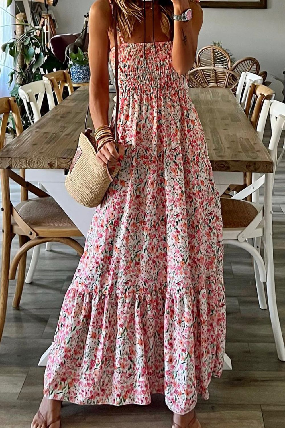 Stilla | Floral Spaghetti Stropkjole