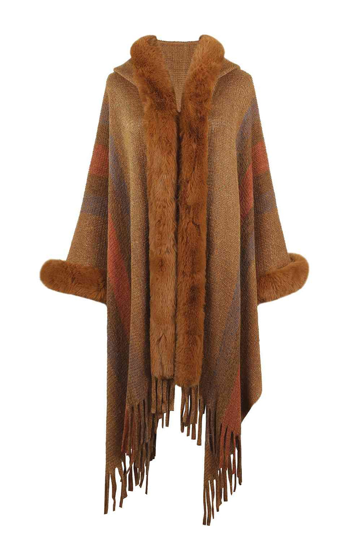 Stilla | Block Fringe Detail Poncho