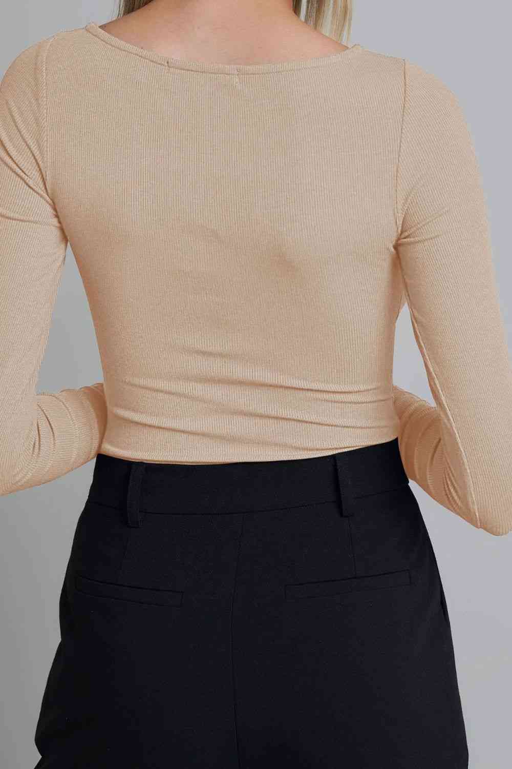 Stilla | Ribbet Langærmet Bodysuit