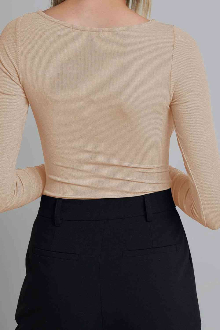 Stilla | Ribbet Langærmet Bodysuit