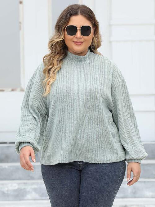 Stilla | Størrelse Mock Neck Langærmet Strikket Top