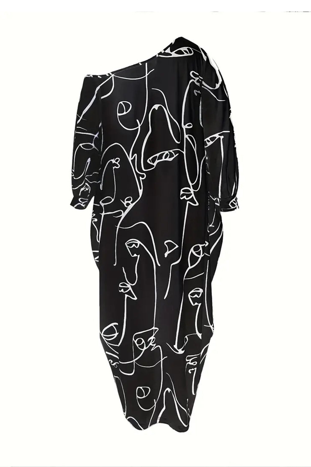 Stilla | Single Shoulder Lantern Sleeve Maxi Dress