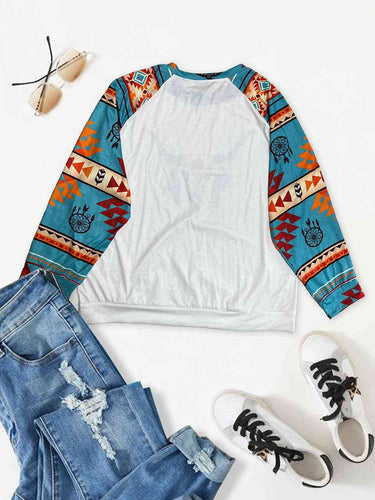 Stilla | Hals Raglan Ærme Grafisk Sweatshirt