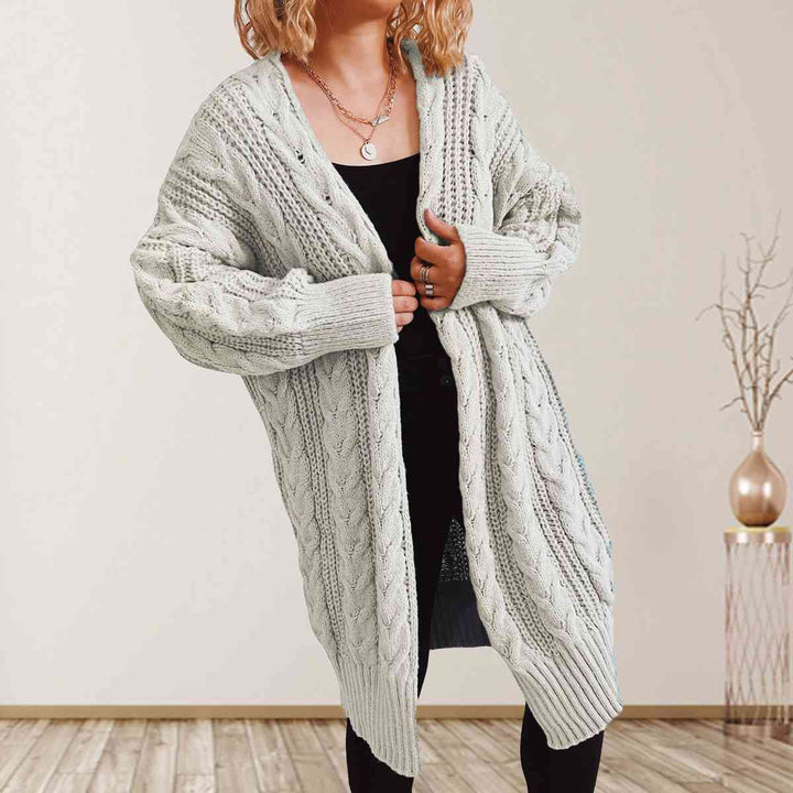 Stilla | Strik Åben Front Nedsat Skulder Cardigan
