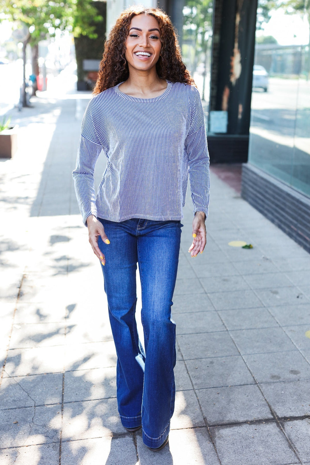 Stilla | Hej Smuk Dolman Pullover Rippet Blå