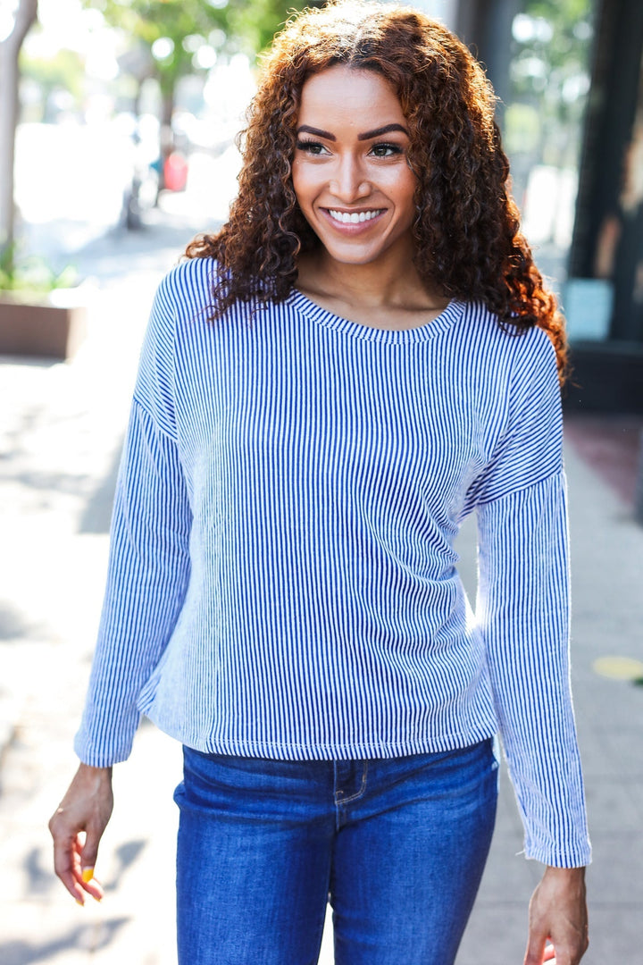 Stilla | Hej Smuk Dolman Pullover Rippet Blå
