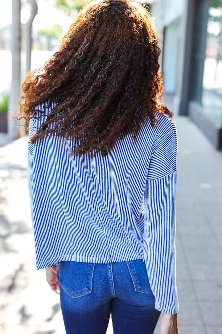 Stilla | Hej Smuk Dolman Pullover Rippet Blå