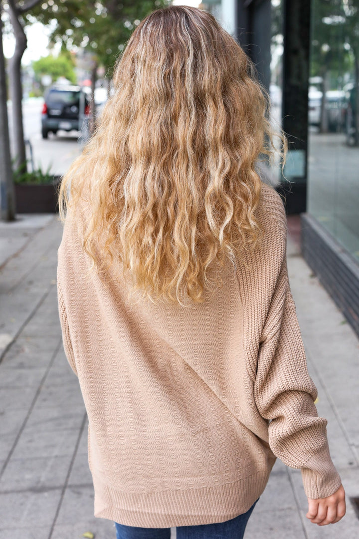 Stilla | Asymmetrisk Strikket Pullover Taupe Fra Autumn Vibes