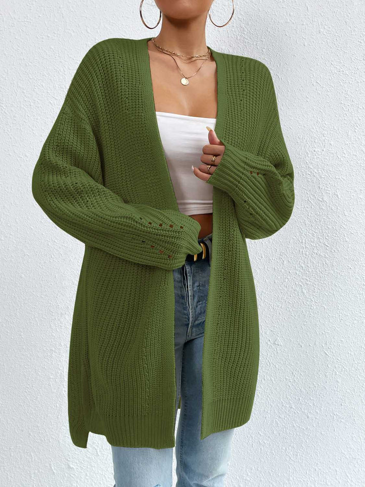 Stilla | Front Dropped Shoulder Slit Cardigan