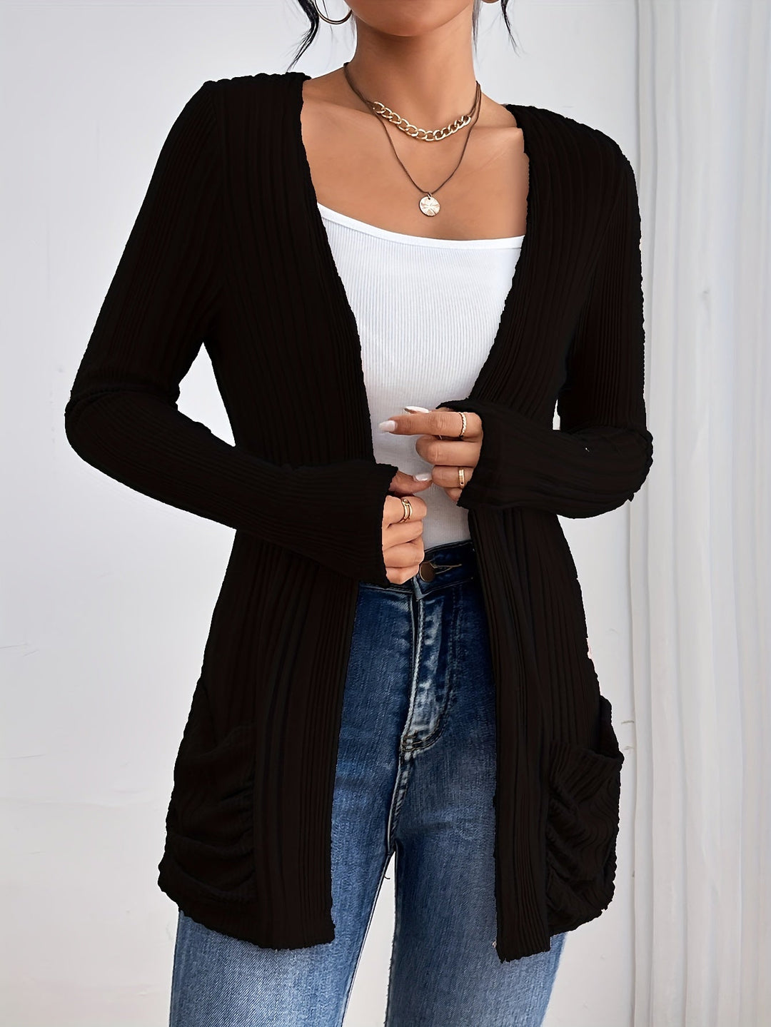 Stilla | Ribstrik Vest Damer