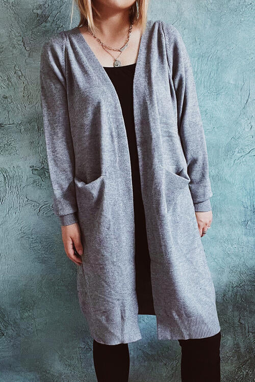 Stilla | Front Longline Cardigan Med Lommer
