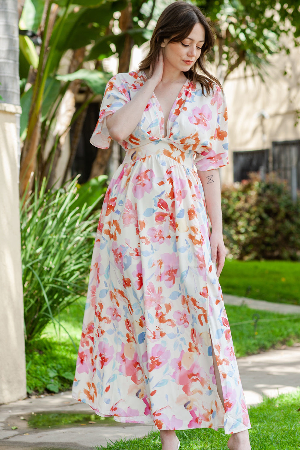 Stilla | Deep V Slids Maxi Kjole