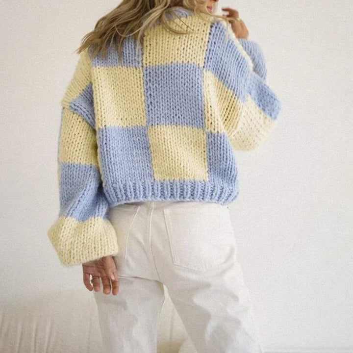 Stilla | Cozy Plaid Kort Sweater