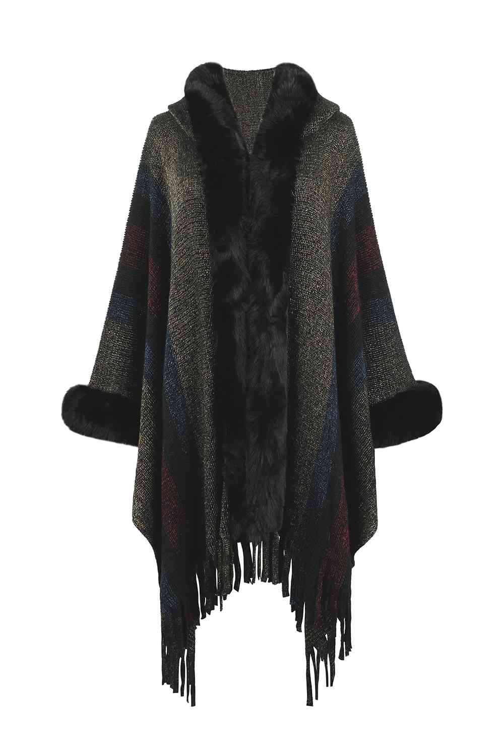 Stilla | Block Fringe Detail Poncho
