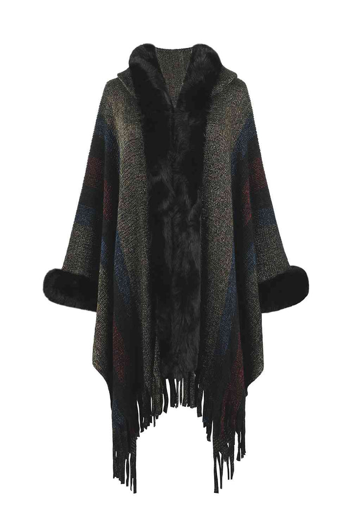 Stilla | Block Fringe Detail Poncho