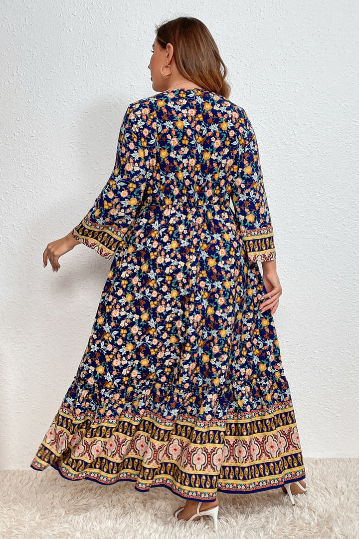 Stilla | Tøj Plus Size Bohemsk Rund Hals Maxi Kjole