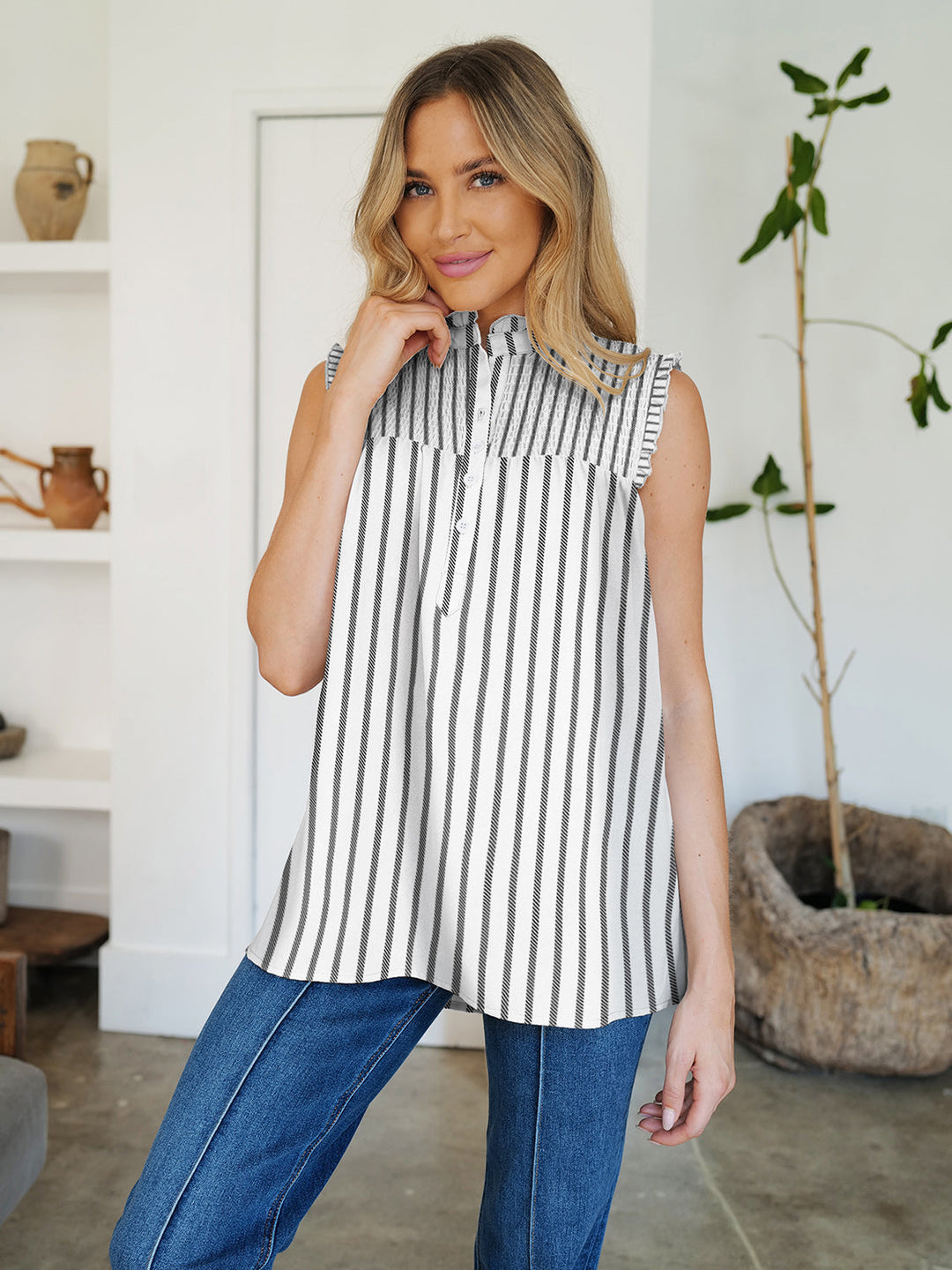 Stilla | Printet Mock Neck Top