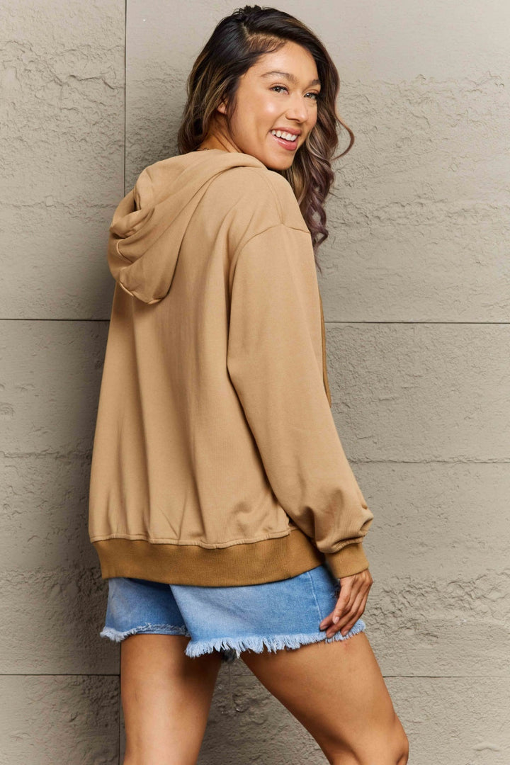 Stilla | Plus Size Zip Up Langærmet Hættetrøje