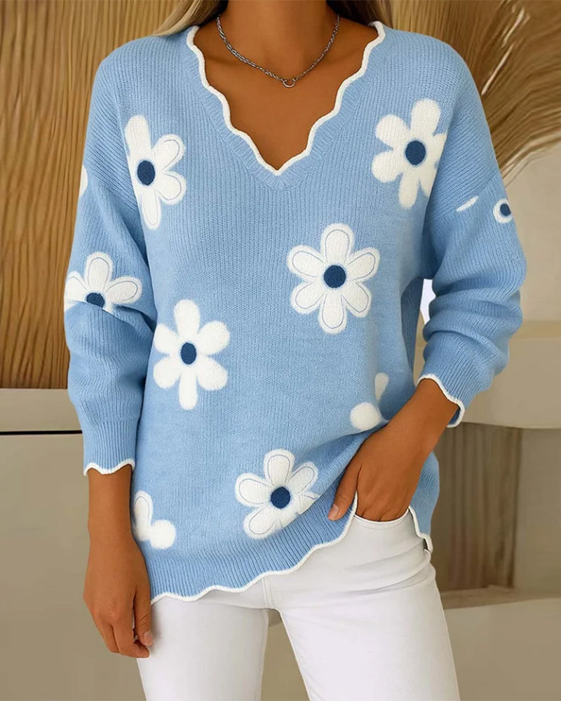 Stilla | Jacquard V-Udskæring Moderigtig