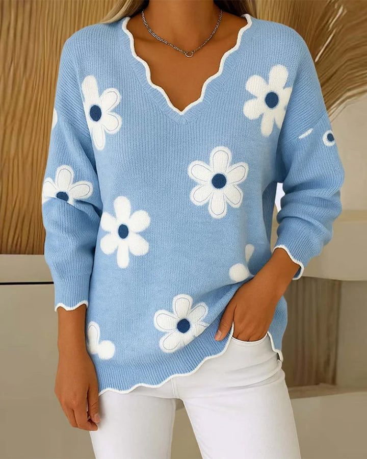Stilla | Jacquard V-Udskæring Moderigtig