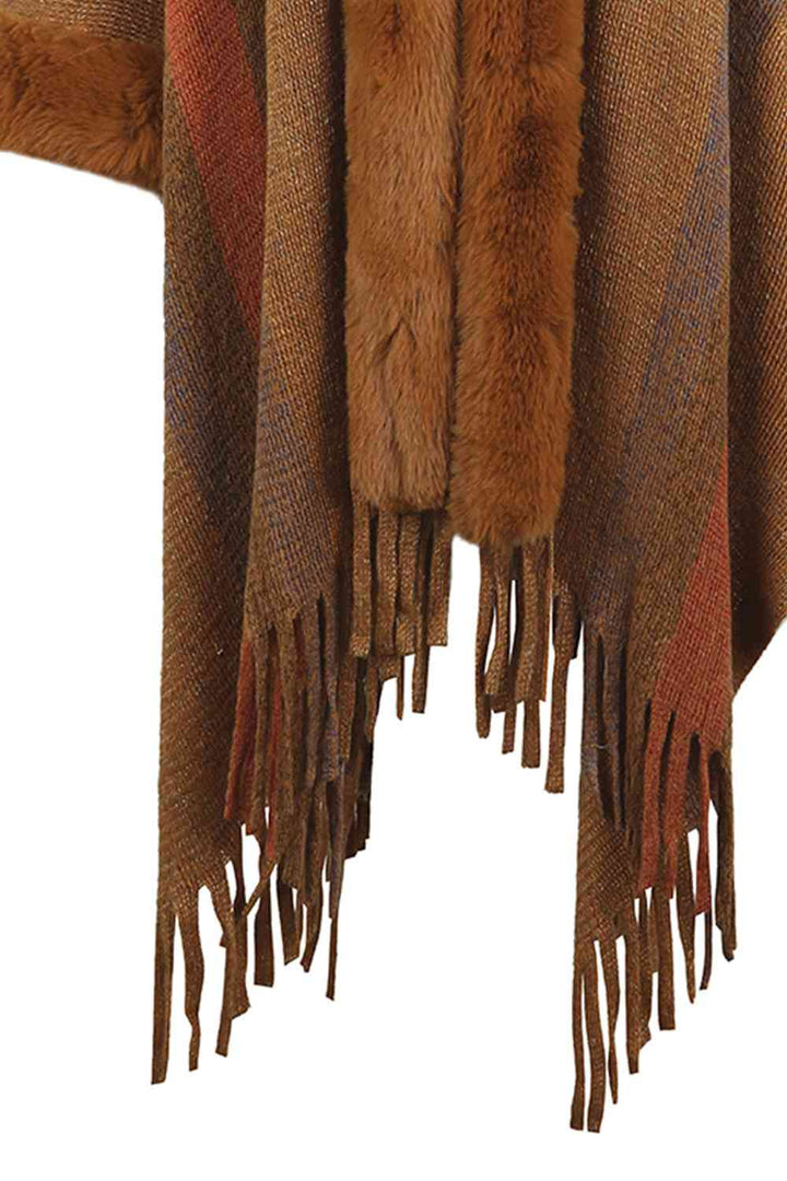 Stilla | Block Fringe Detail Poncho