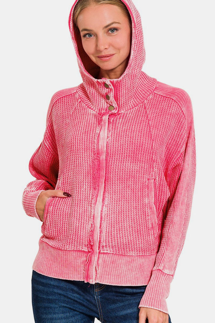 Stilla | Vasket Zip Up Hættetrøje