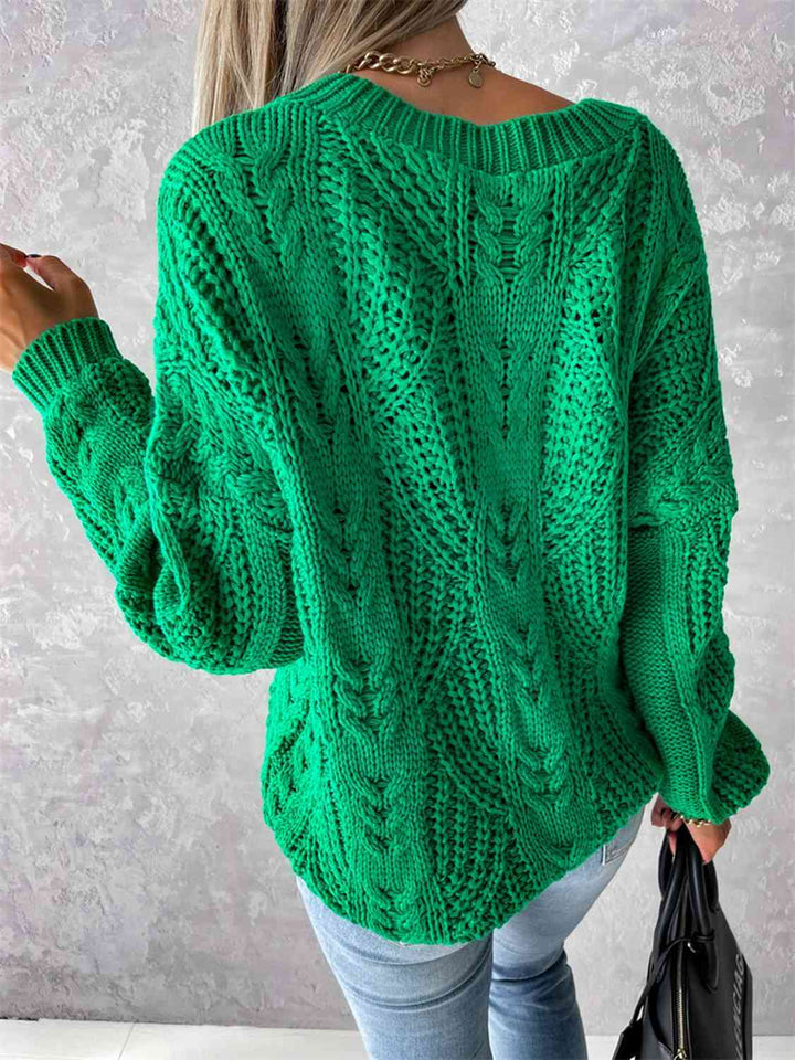 Stilla | Hals Cable-strikket Langærmet Sweater