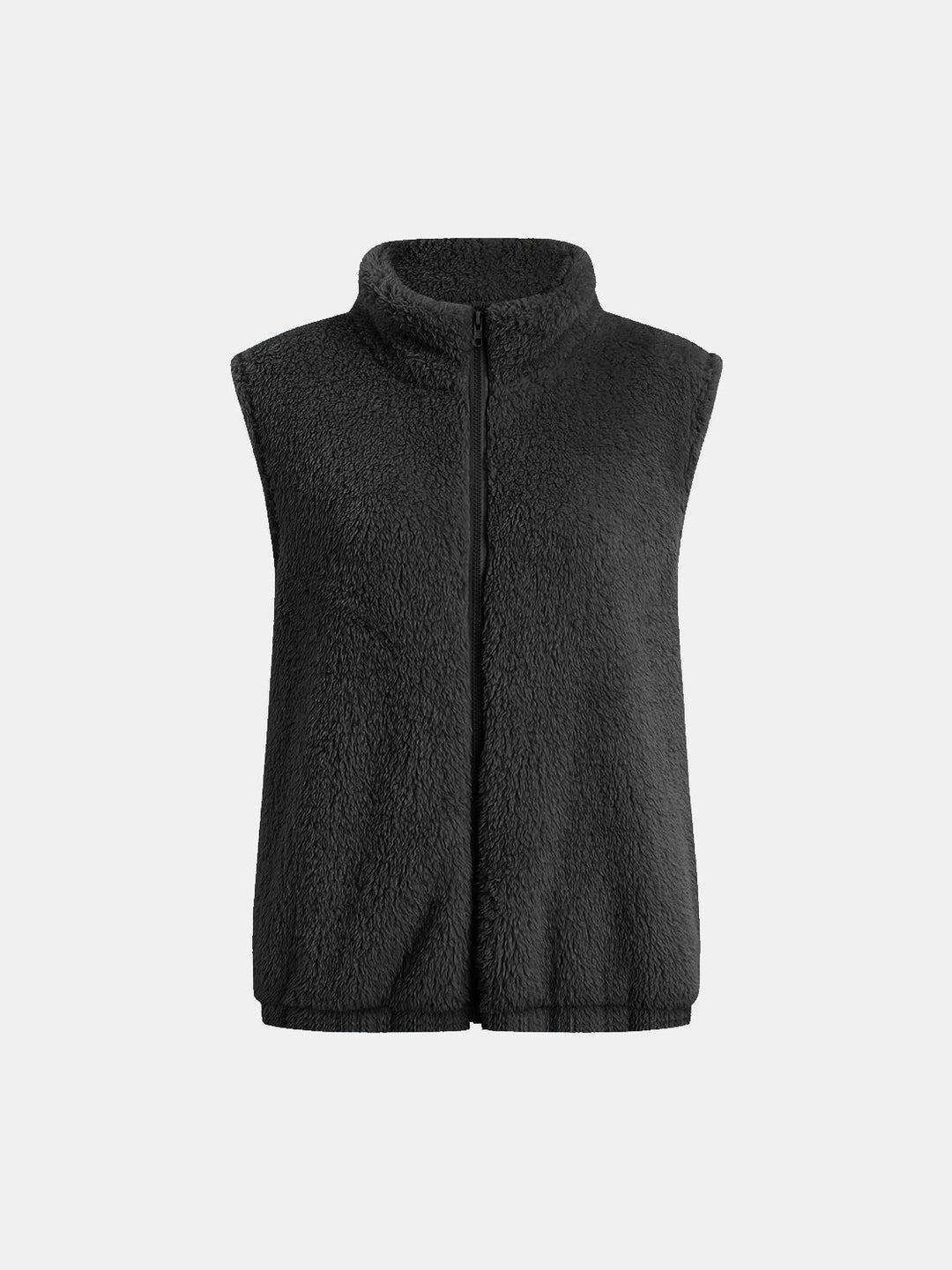 Stilla | Plush Vest Kapotte med Lynlås og Store Lommer