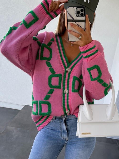 Stilla | Dropped Shoulder Button Down Cardigan