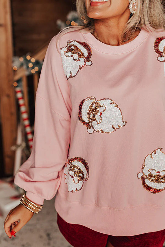 Stilla | Julemand Pailletter Løs Afslappet Sweatshirt