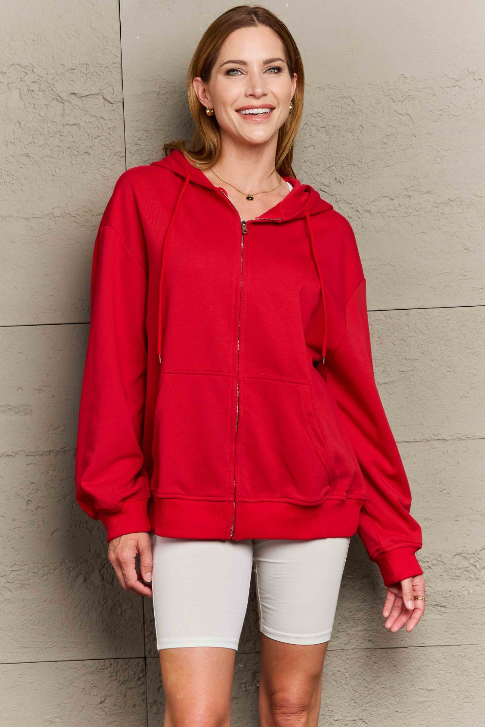 Stilla | Plus Size Zip Up Langærmet Hættetrøje