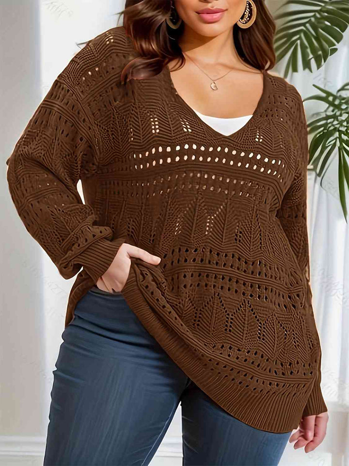 Stilla | Størrelse Åbenarbejdet Udsnit Langærmet Sweater