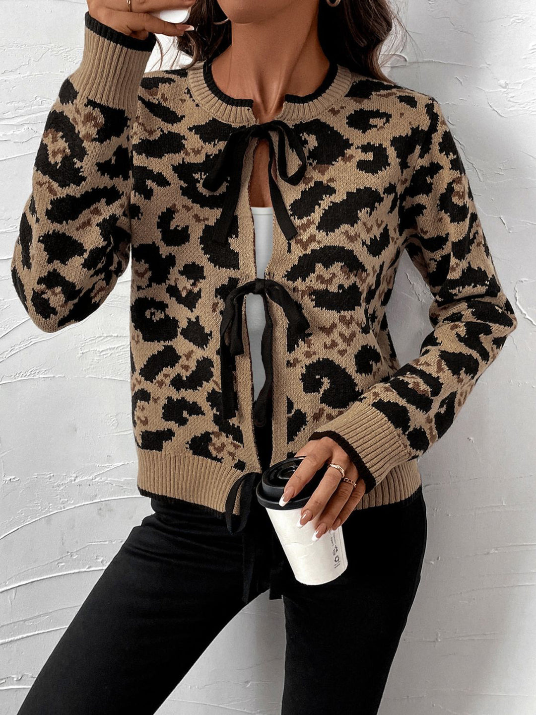 Stilla | Bundet Leopard Langærmet Cardigan
