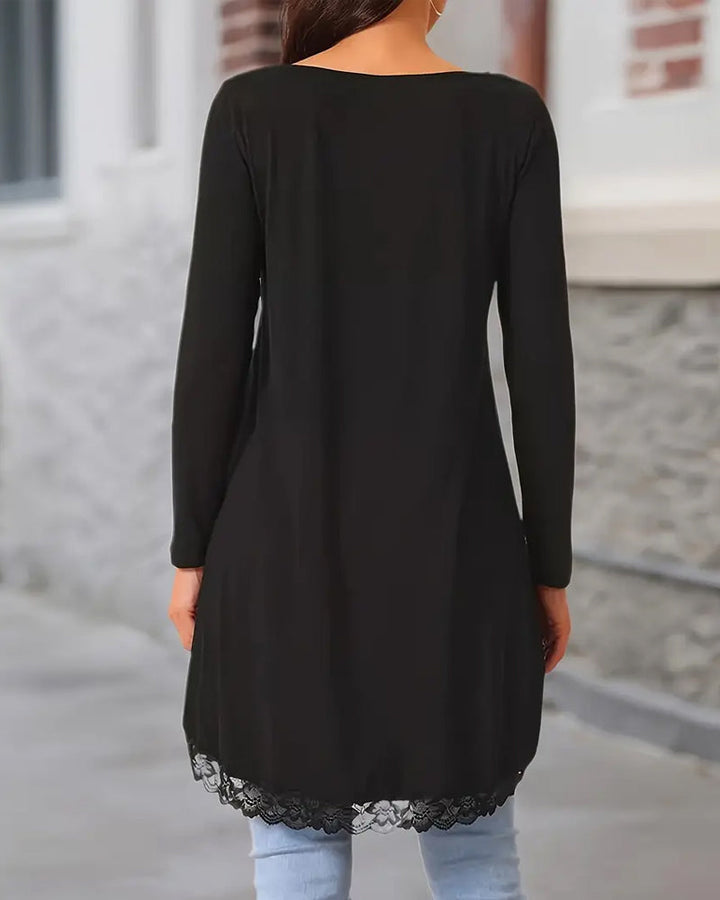 Stilla | Langeærmet top med mesh patchwork