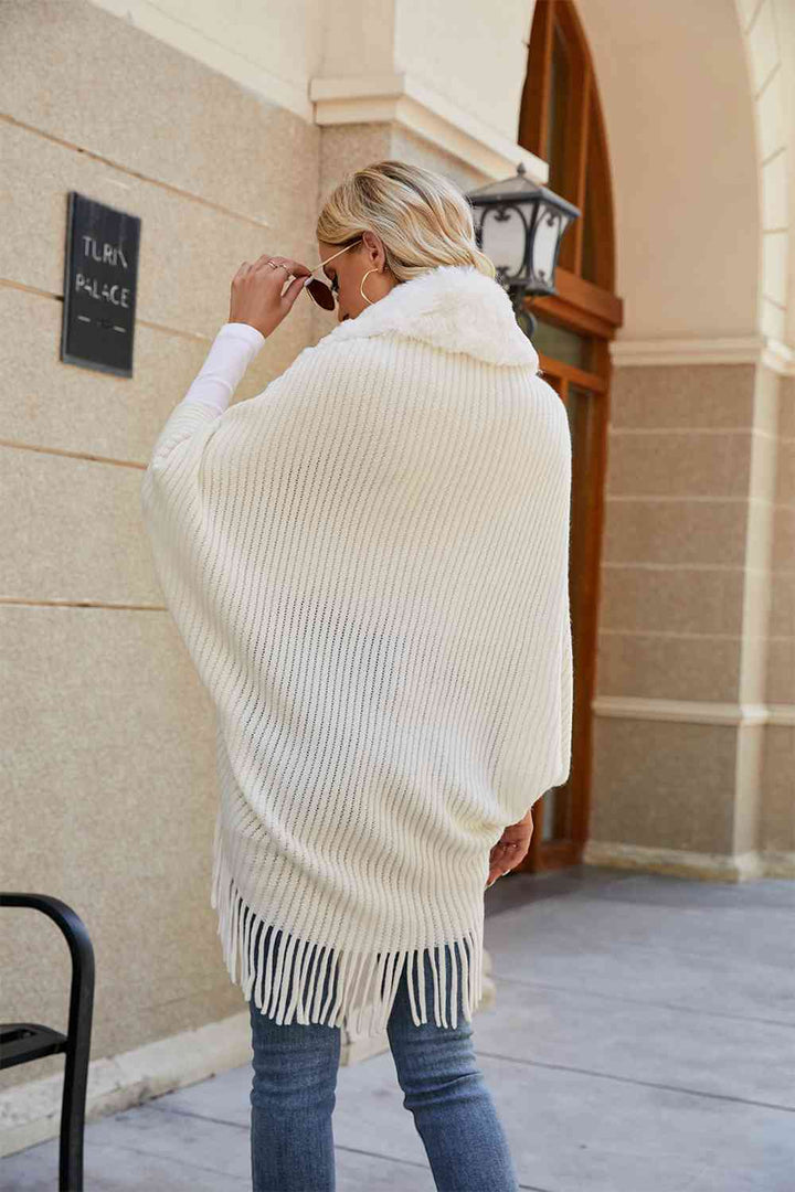 Stilla | Detaljeret Langærmet Ribbet Poncho