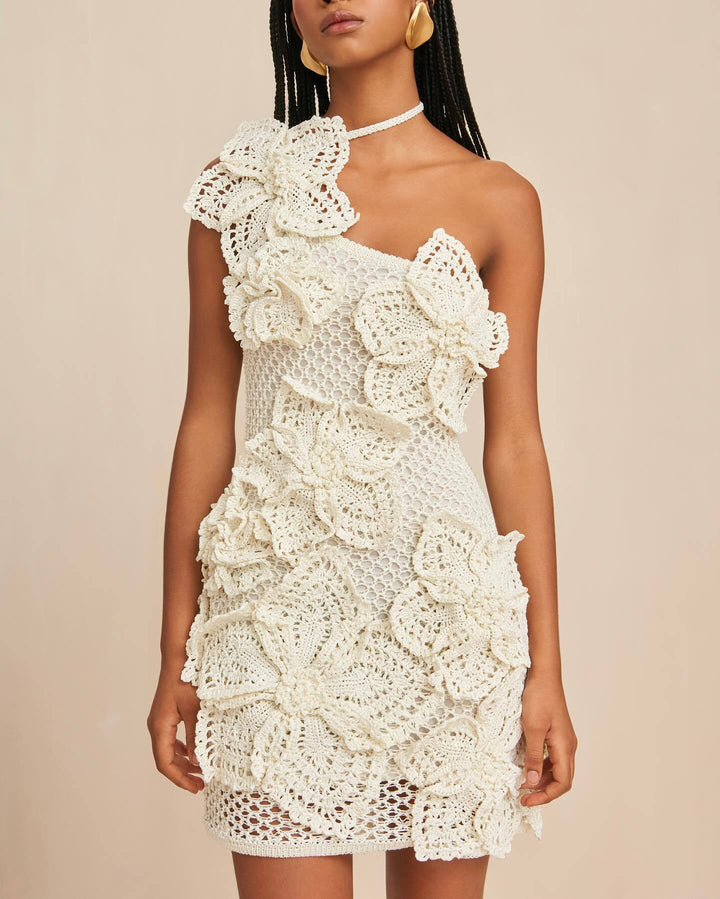 Stilla | Fashion Hængende Hals 3D Ferie Stil Blomsterkjole