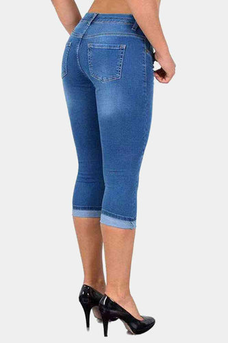 Stilla | Størrelse Knappede Capris Jeans