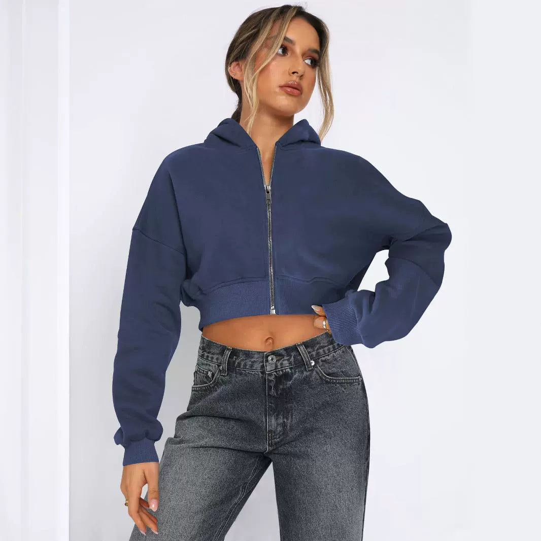 Stilla | Fleece-Hoodie med Lynlås