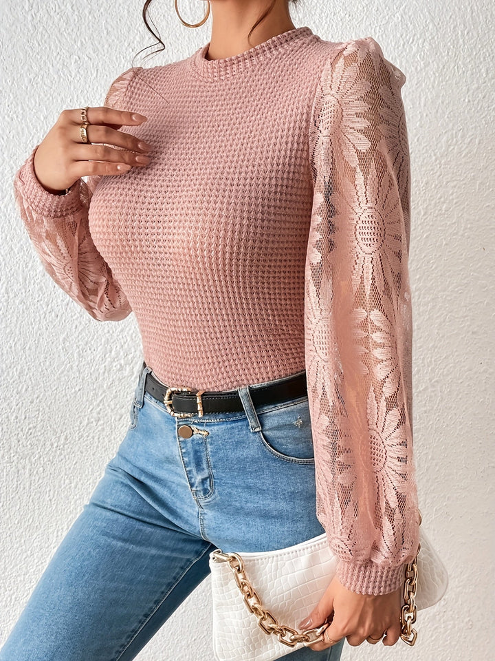 Stilla | T-shirt Med Rund Hals Og Blomsterprint