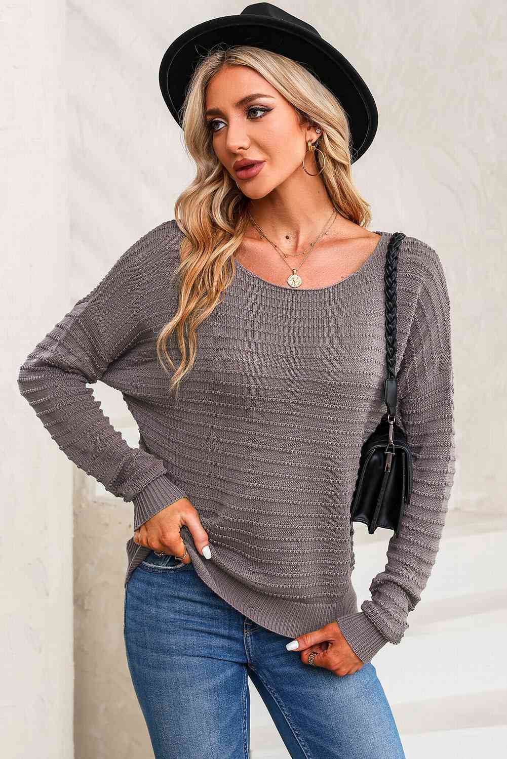 Stilla | Ribbet Rund Hals Sweater