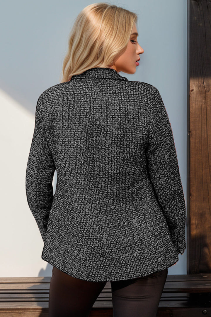 Stilla | Tag Full Size Langærmet Tweed Blazer