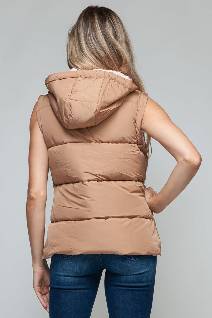 Stilla | Snob Hoodie Vest Med Trykknap og Lynlås